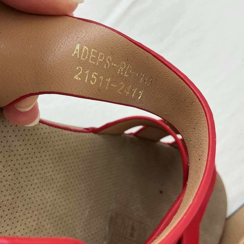 Spring Step Patrizia Red Wedge Sandals - Picture 5 of 9